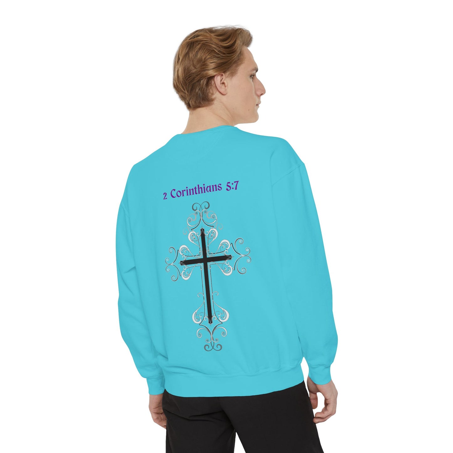 Faith-Inspired Unisex Sweatshirt, Cozy Christian Apparel, Inspirational Gift, Casual Cross Design, Everyday Wear