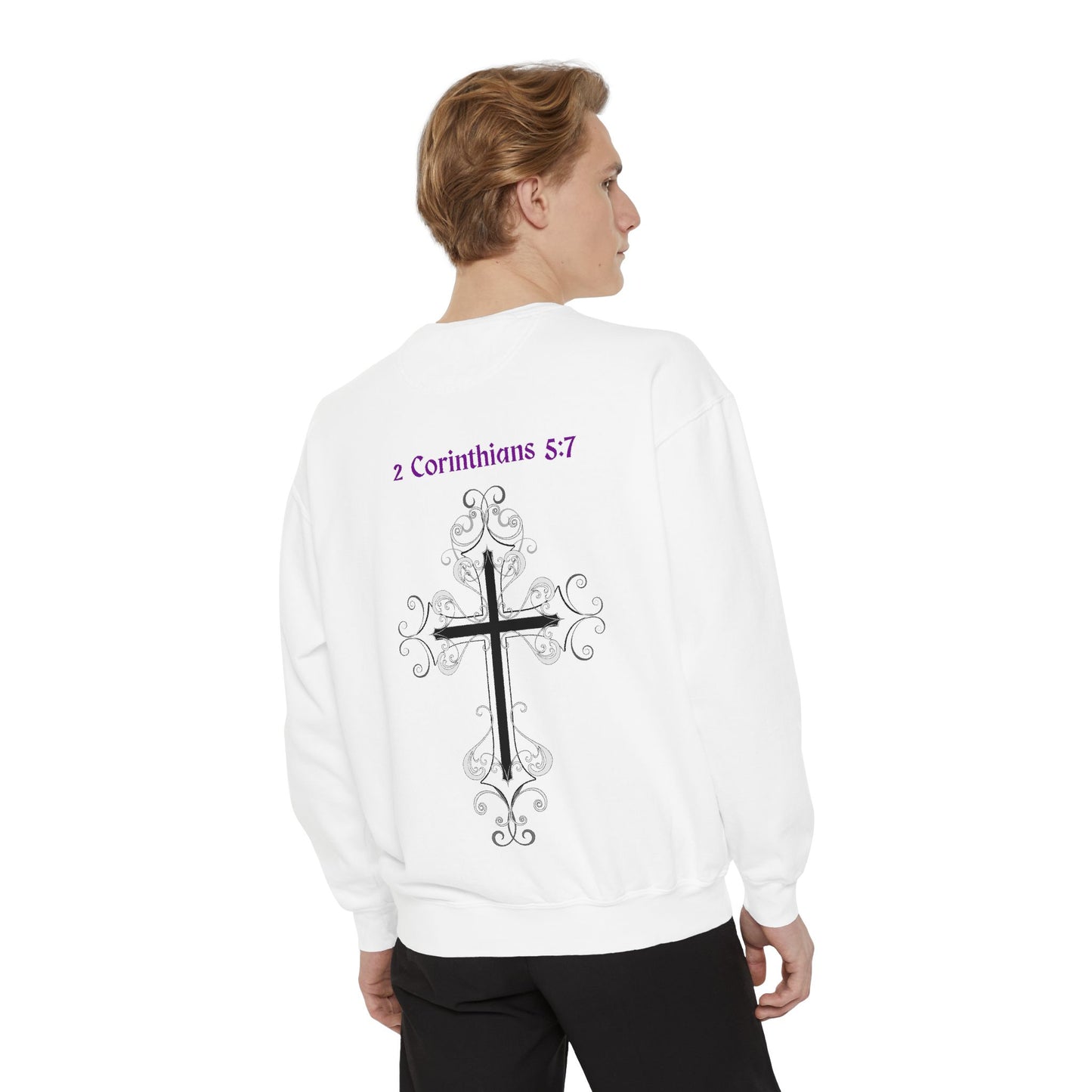 Faith-Inspired Unisex Sweatshirt, Cozy Christian Apparel, Inspirational Gift, Casual Cross Design, Everyday Wear